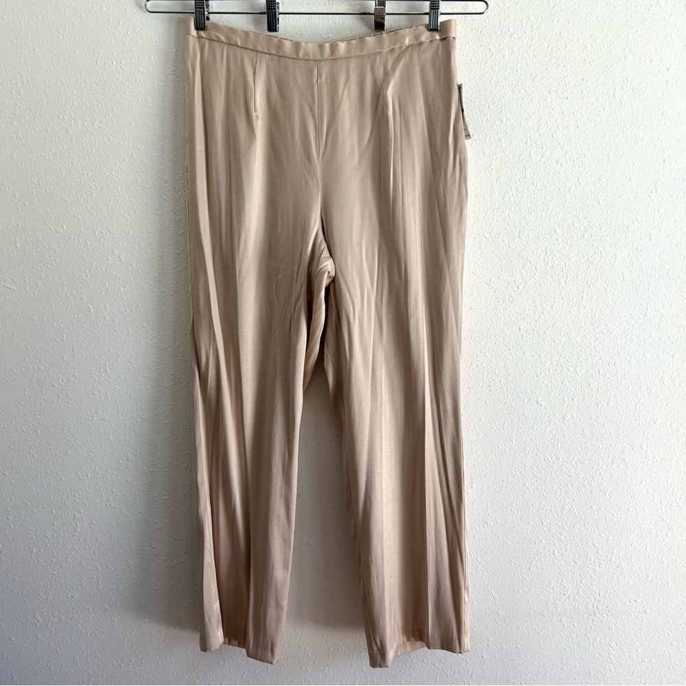 Alex Evenings Shine Fabric Pants Women's Size XL Taupe Evening Mother of Bride